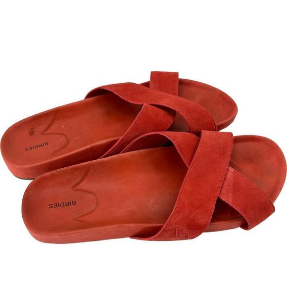 Birdies The Robin Persimmon Suede Slide Sandals Shoes Orange Womens Size 10 - Picture 4 of 6